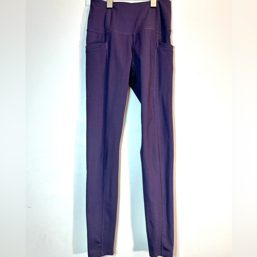 Apana Athletic Leggings Womens XS Activewear Pull On Pants Purple Pockets Soft